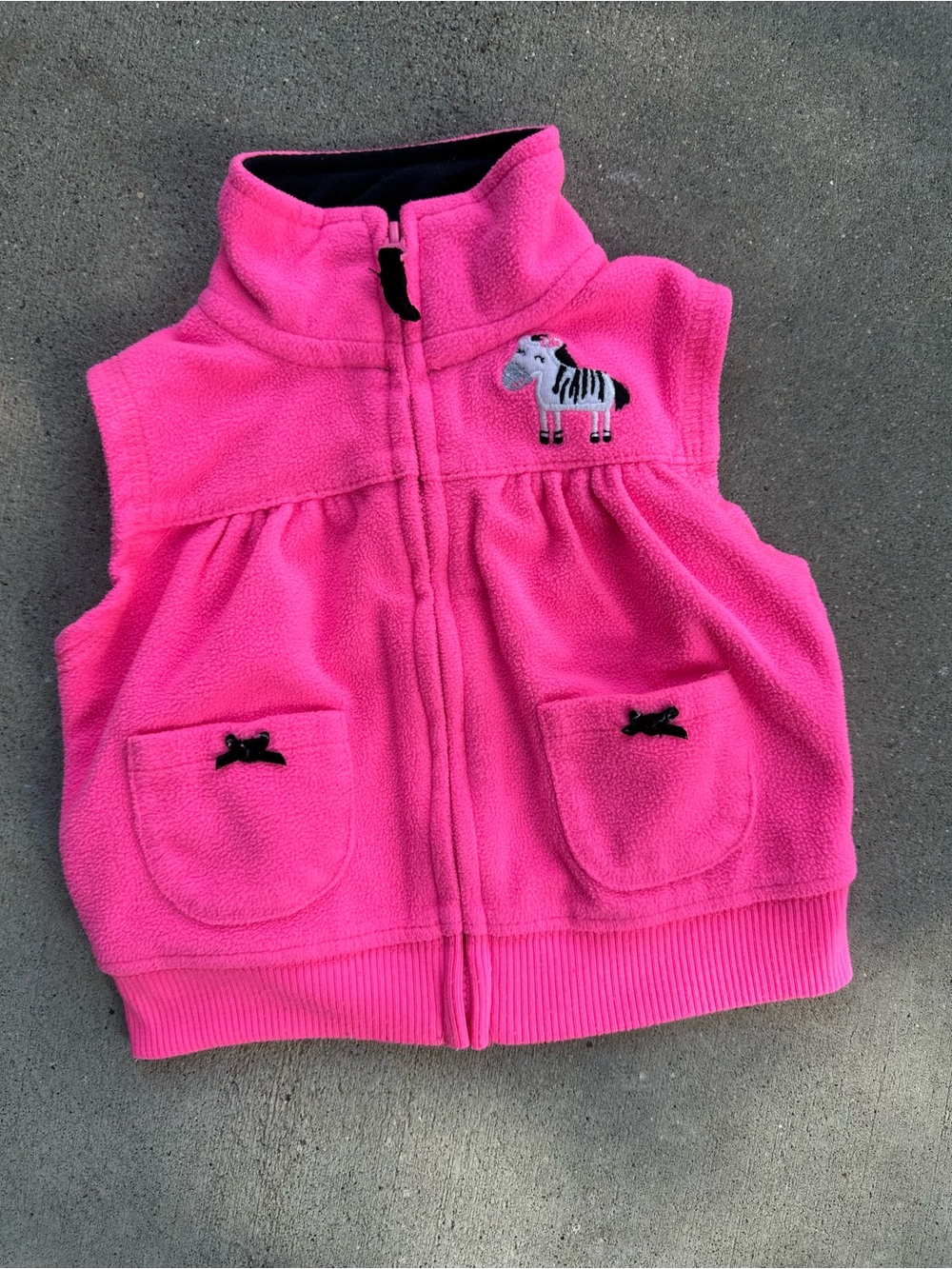 Carters Baby Fleece Vest Zebra 6M
